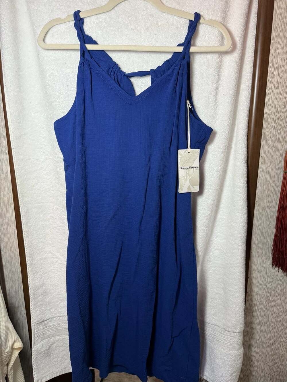 NWT Tommy Bahama Coastview Gauze Short Dress Cobalt Blue Size XS